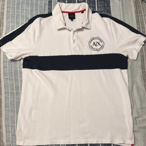 A/X Armani Exchange White and Black Men's Polo Shirt